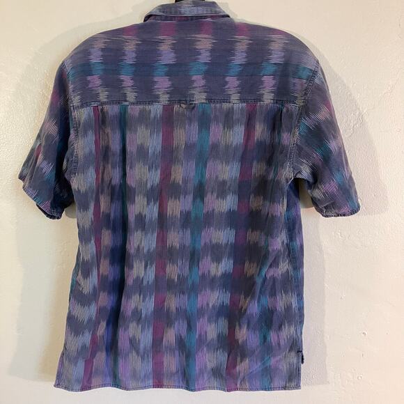 Vintage 90s Passport Pier 1 Imports Fun Short Sleeve Button Down Shirt - Picture 1 of 4